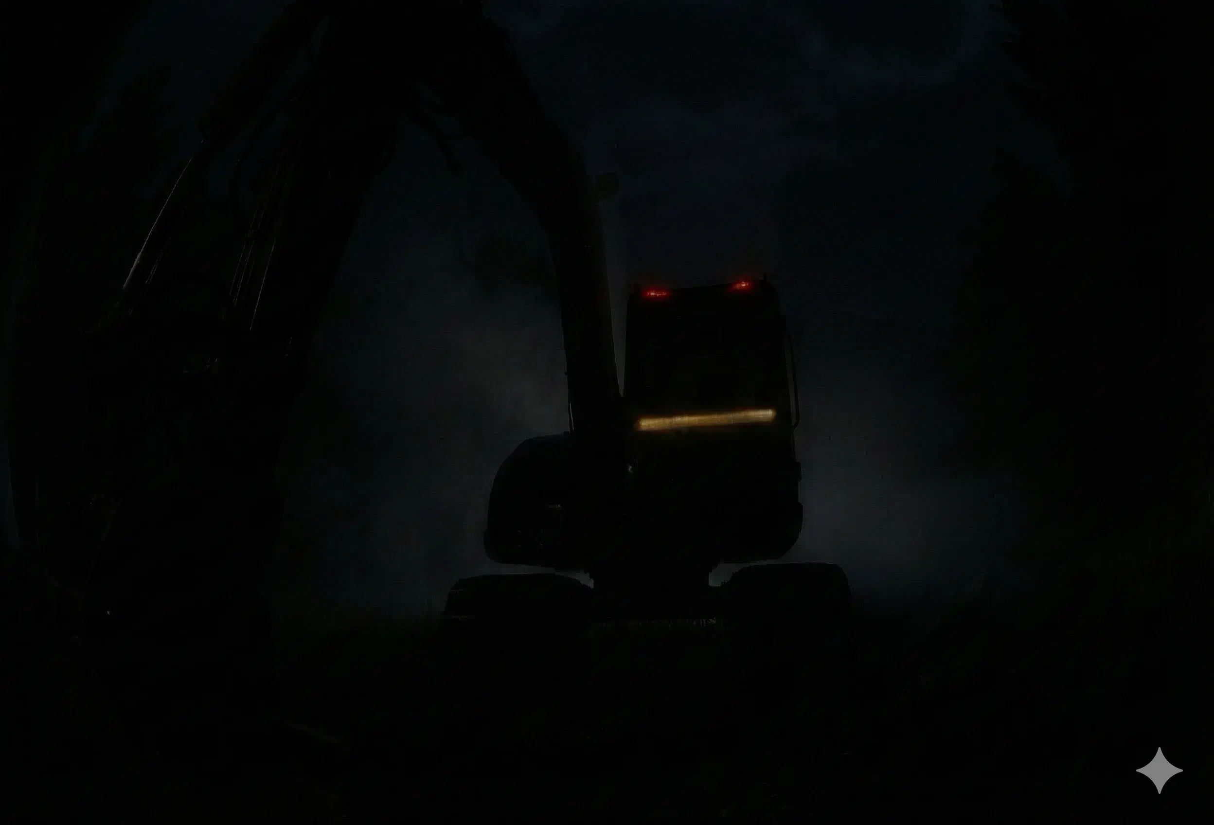 Grizzly excavator silhouette